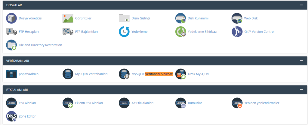 cpanel ile wordpress için veri tabanı kurmak - adım 1
