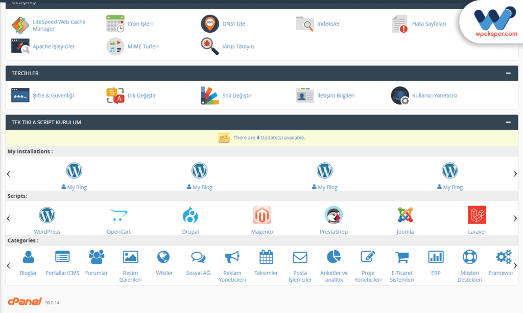 cpanel ile otomatik wordpress kurmak